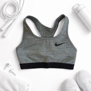 EUC Nike Dri-Fit Sports Bra XS Gray Black Racerback Athletic Workout